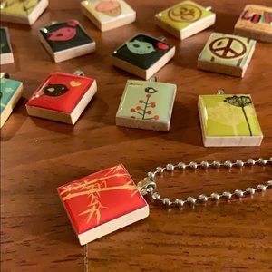 Scrabble tile pendant necklace